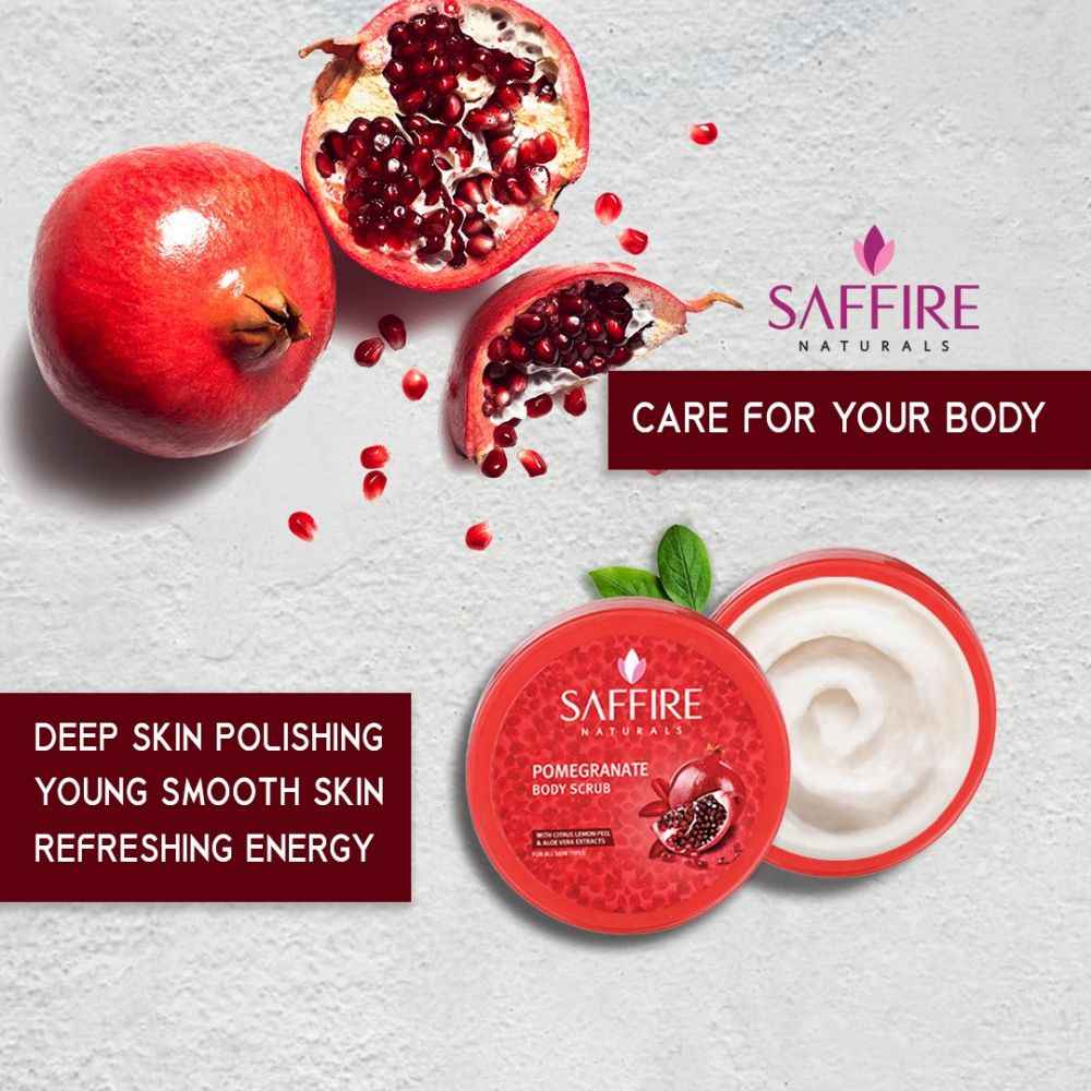 Buy Saffire Naturals Pomegranate Body Scrub|Citrus Lemon Peel|Alovera Exteacts|For all Skin Type|Remove Dead Skin Cell| Moisturizer your Skin|Pack Of 2 Scrub (400 g) - Purplle
