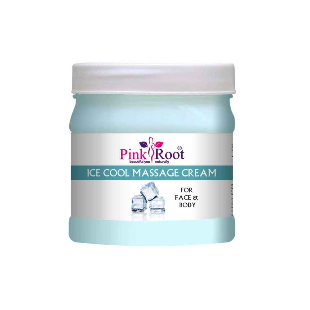 Buy Pink Root Ice Cool Massage Cream Anti-acne & Pimples, Anti-ageing, Blackhead Removal, Deep Cleansing, Exfoliation, Moisturization & Nourishment, Replenishing & Rejuvenation, Radiance & Glow, Skin Brightening, Softening & Smoothening 500ml - Purplle