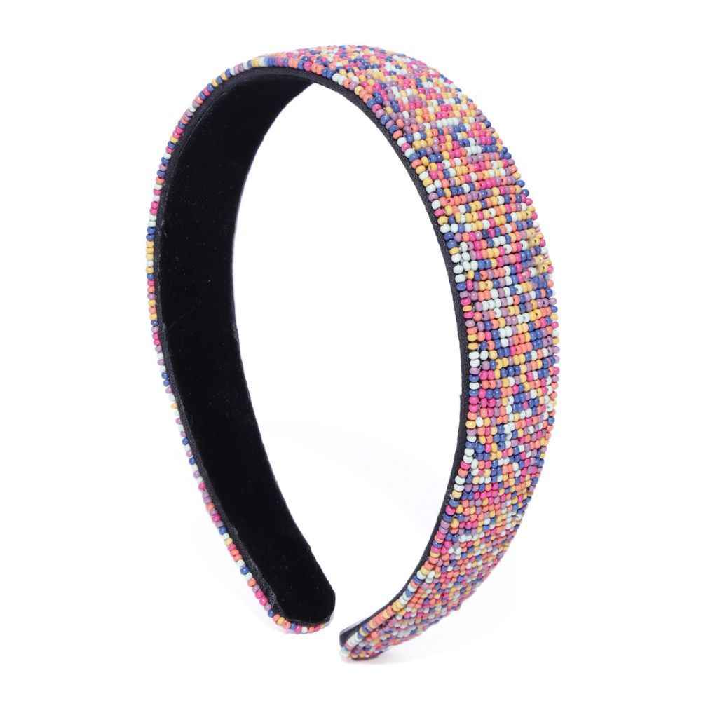 Buy Blueberry Multicoloured Beaded Hairband - Purplle