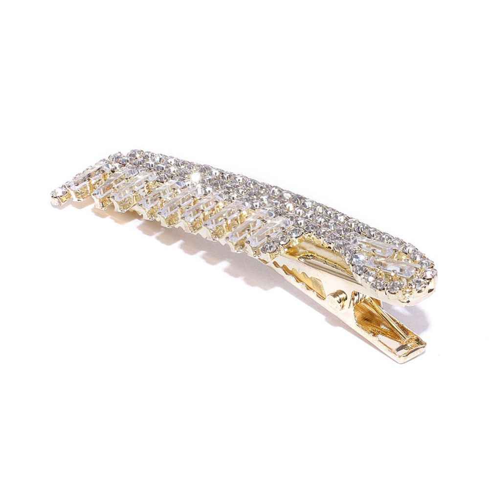 Buy Blueberry Gold-Toned Stone Studded Comb-Shaped Alligator Hair Clip - Purplle