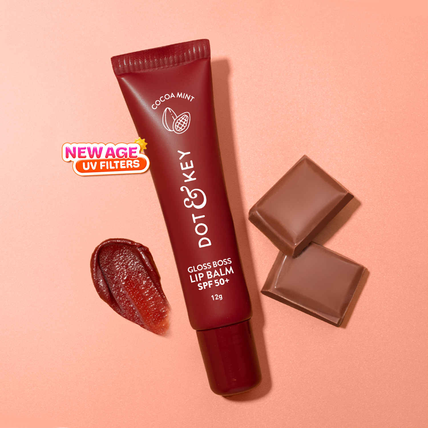 Buy Dot & Key Gloss Boss Cocoa Mint SPF 50 Lip Balm with Vitamin C+E | Lip balm for Naturally Glowing and Hydrated Lips | Suitable for Dry & Dark Lips to Lighten | 12 gm - Purplle
