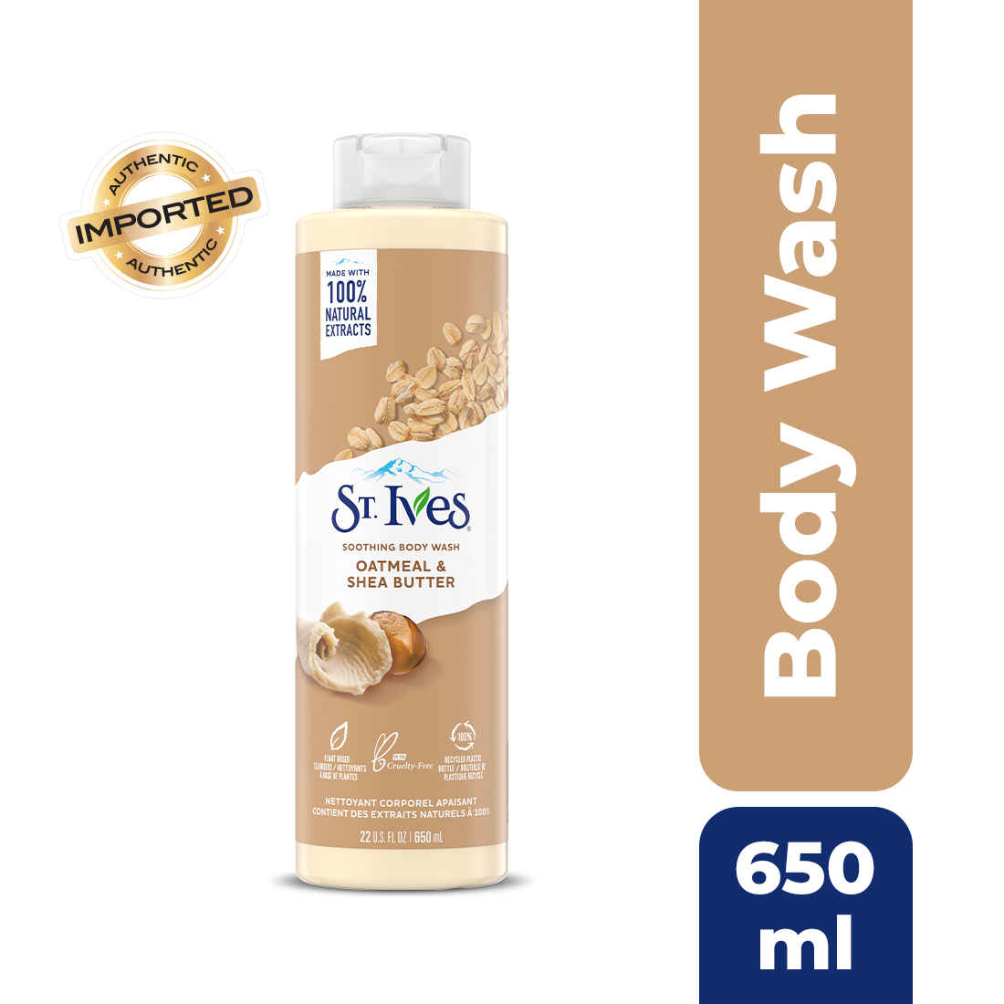 Buy St. Ives Soothing Body Wash|Shower gel for women with Moisturizing extracts of Oatmeal & Shea Butter |100% Natural Extracts | Cruelty Free | Paraben Free |650ml - Purplle