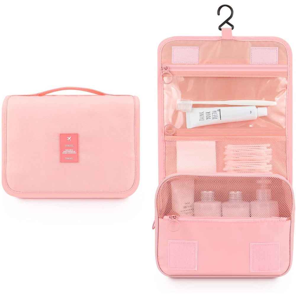 Buy House of Quirk Hanging Travel Toiletry Bag Cosmetic Bag Portable Makeup Pouch Hanging Makeup Organizer Case for Women and Girls - Pink_(MULTI_POUCH_HOOK_PIN) - Purplle