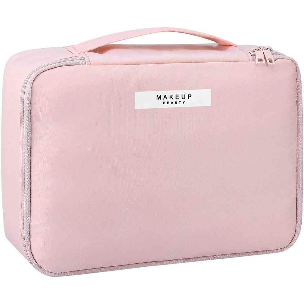 Buy House of Quirk Makeup Bag Cosmetic Bag for Women Cosmetic Travel Makeup Bag Large Travel Toiletry Bag for Reusable Toiletry Bag - Pink_(MAKEUP_BAG_L_PINK) - Purplle