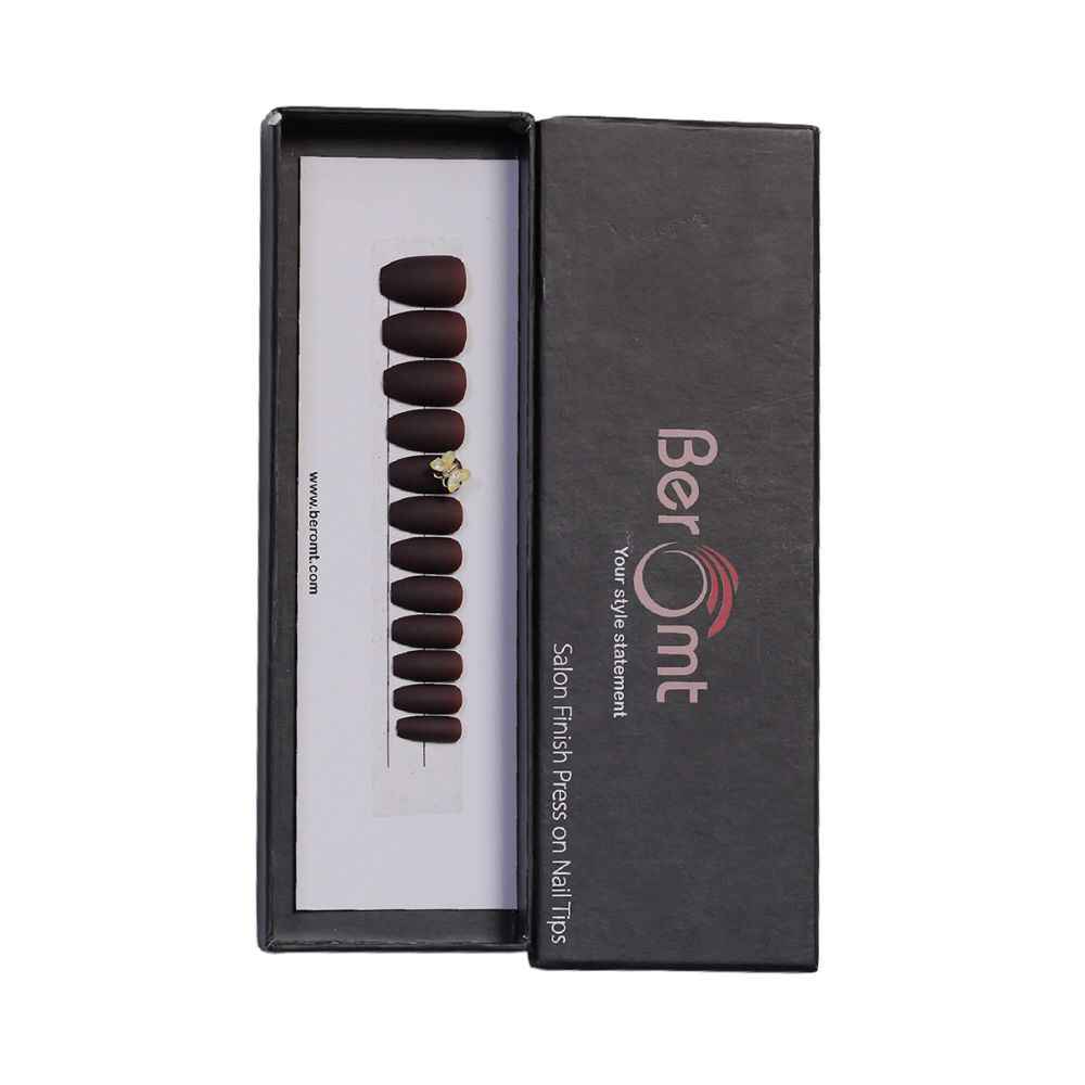 Buy BEROMT BUTTERFLY CHARM FALSE NAILS - BFNC 04 BFC (NAIL KIT INCLUDED) - Purplle