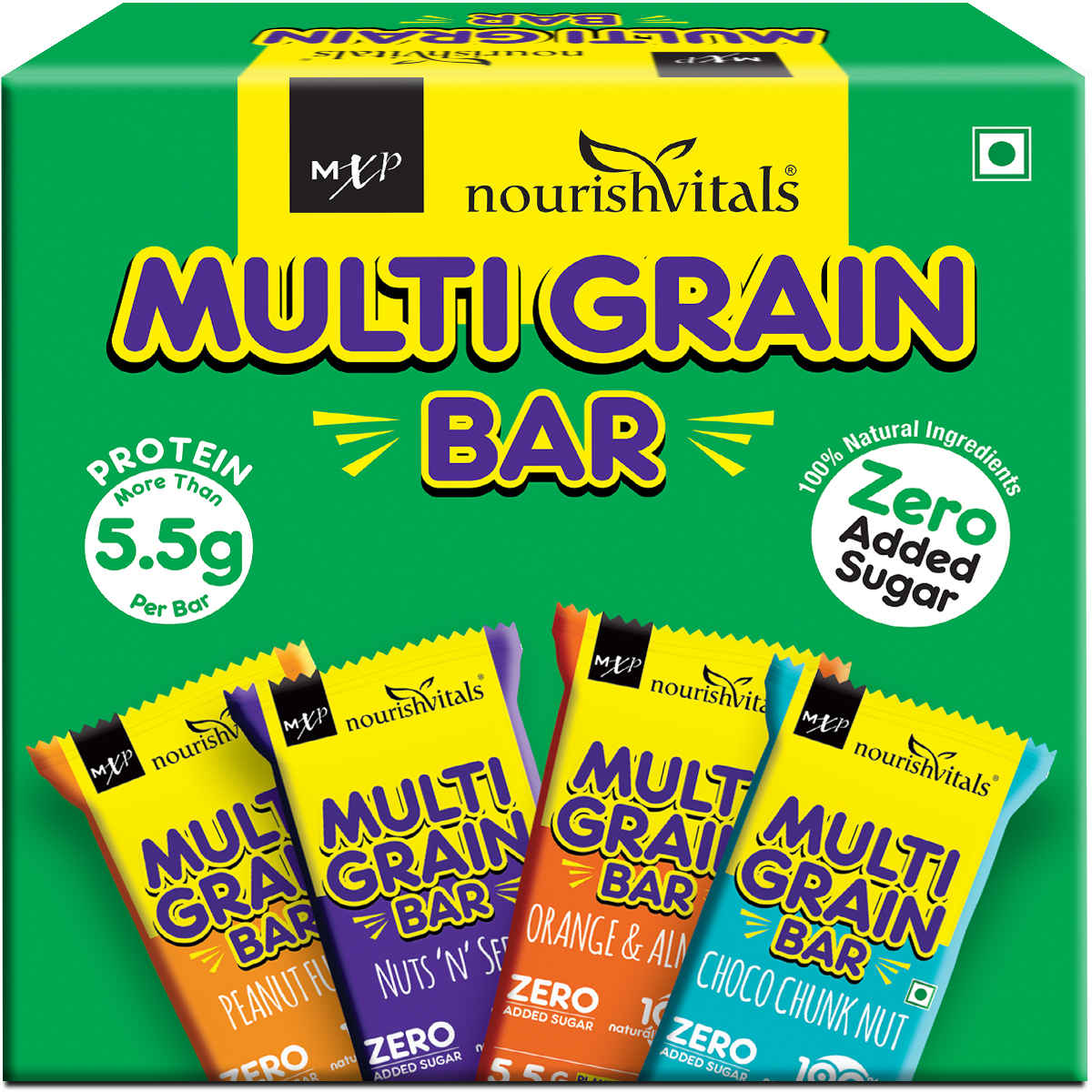 Buy NourishVitals Assorted Multigrain Bars, 100% Natural Plant Based Protein Snacks Bar with No Added Sugar, No Preservatives, No Added Flavors, Naturally Rich in Vitamins & Minerals, 200g - Purplle