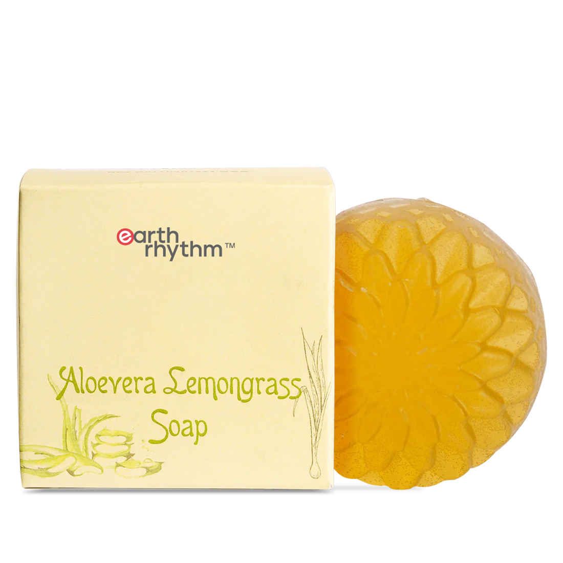 Buy Earth Rhythm Aloe Vera Lemongrass Soap | Removes Dead Skin Cells, Moisturizes the Skin, Improves Skin Elasticity | for All Skin Types | Men & Women - 100 G - Purplle