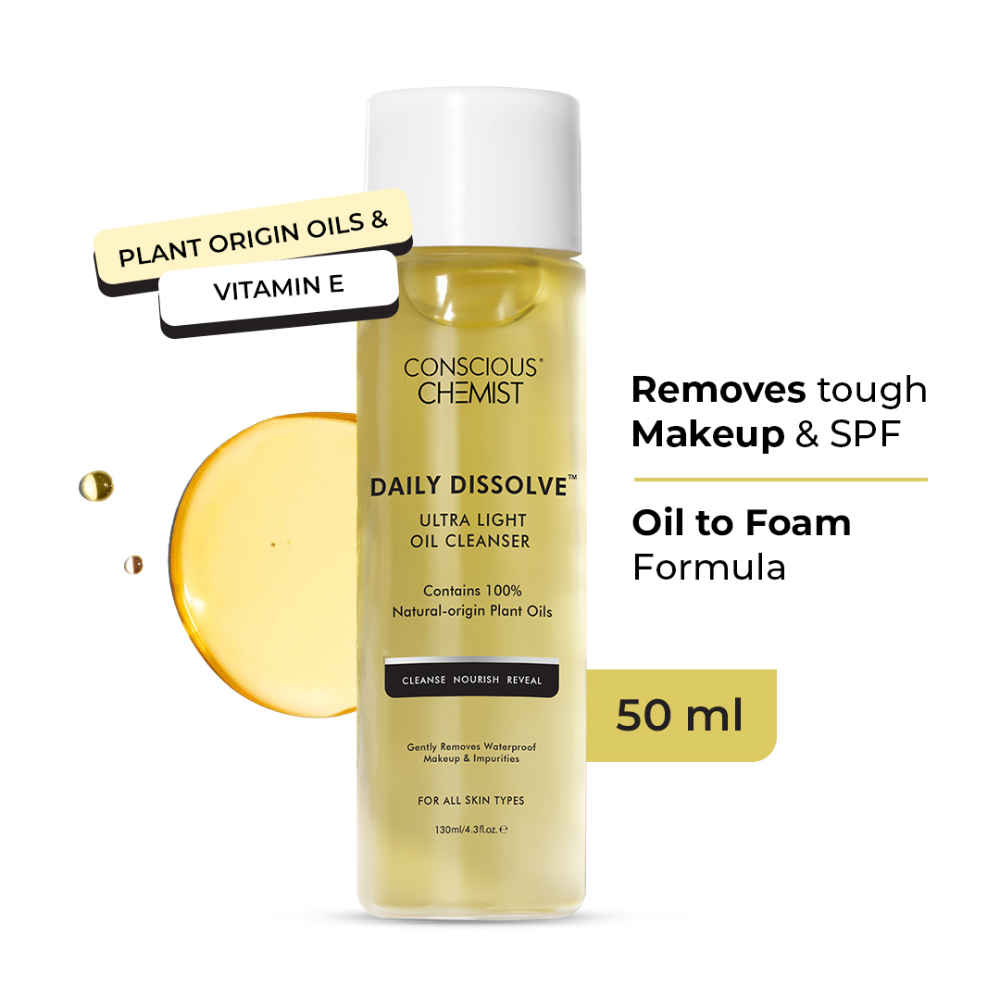 Buy Conscious Chemist Daily Dissolve Cleanser | 130 ml | Face Wash, Cleanser for Oily Skin, Makeup Remover, Cleanser for Men & Women with SPF & Impurities For Soft & Glowing for all Skin, Natural Oil - Purplle
