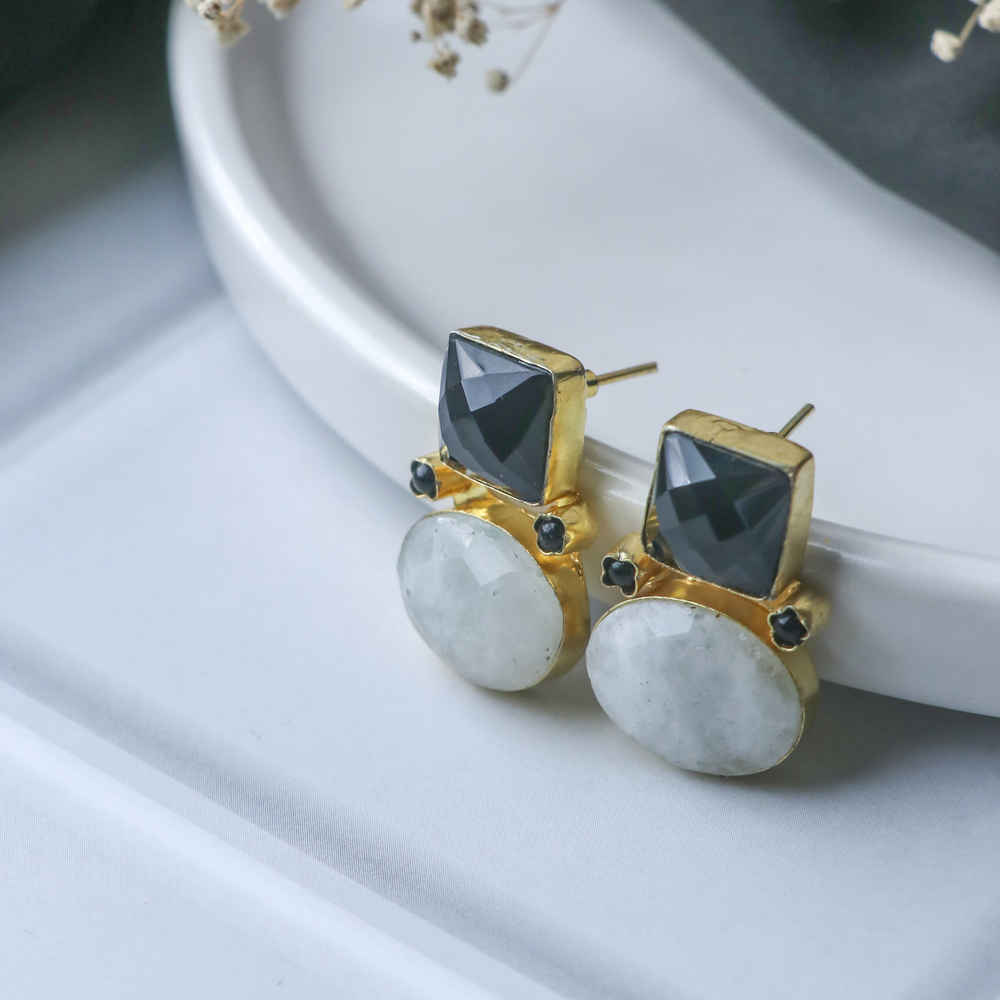 Johori Natural B&W Stone Studs