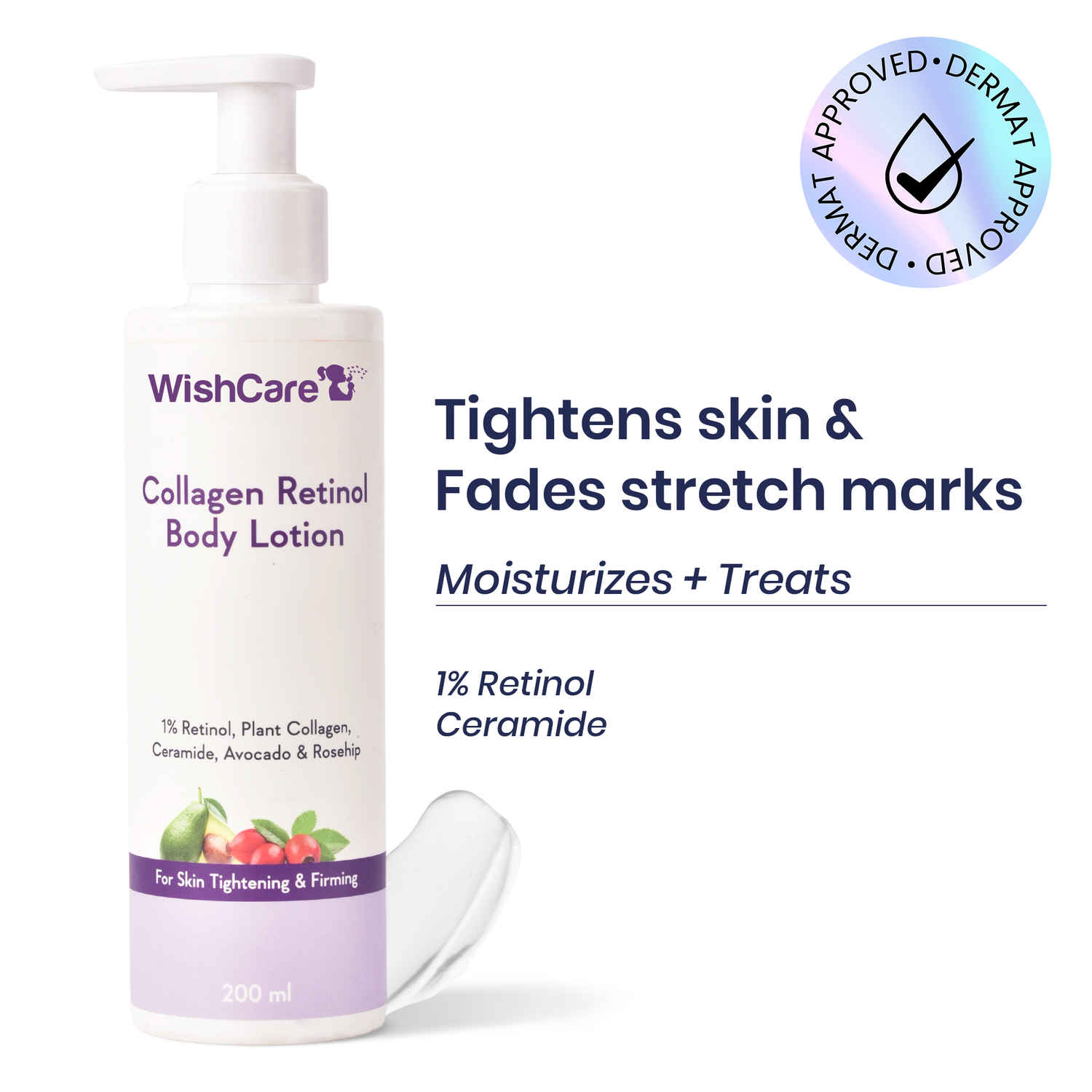 Buy WishCare Collagen 1% Retinol Anti-Ageing Body Lotion|Tightens & Firms Skin|Reduces Dry & Flaky Skin|Long Lasting Hydration|Evens Skin Tones|Youthful Skin|For All Skin Types|200 ml - Purplle