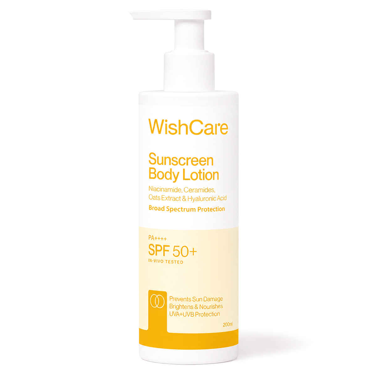 Buy WishCare Sunscreen Body Lotion SPF50 PA+++|In-Vivo Tested|Dermat Approved UVA & UVB Protection|Long Lasting & Deep Hydration with No White Cast|Prevents Tanning|For Men & Women|200 ml - Purplle