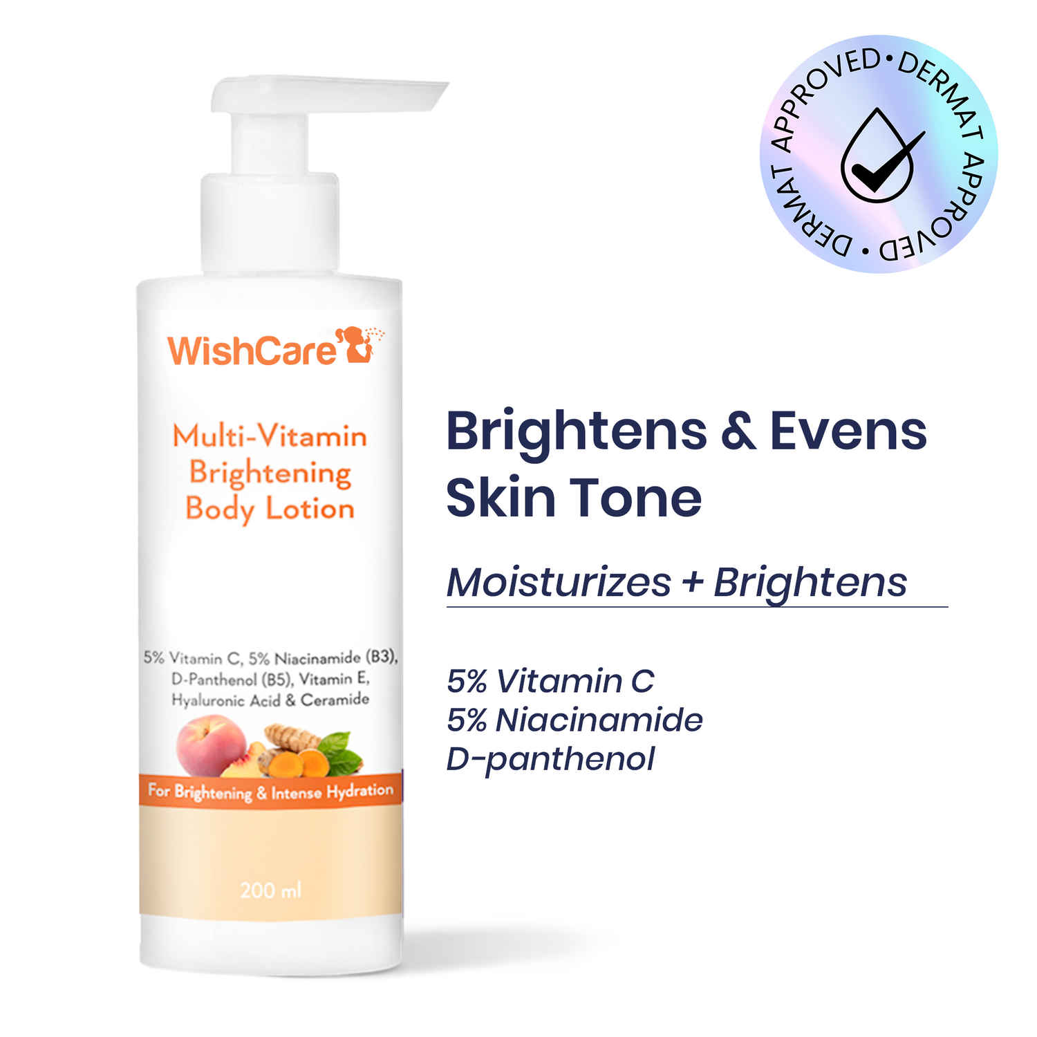 Buy WishCare Multi-Vitamin Brightening Body Lotion|Repairs Dry & Flaky Skin|Long Lasting Moisturizer & Intense Hydration|Fades Blemishes|Nourishes & Repairs Skin|For All Skin Types|For Men & Women|200 ml - Purplle