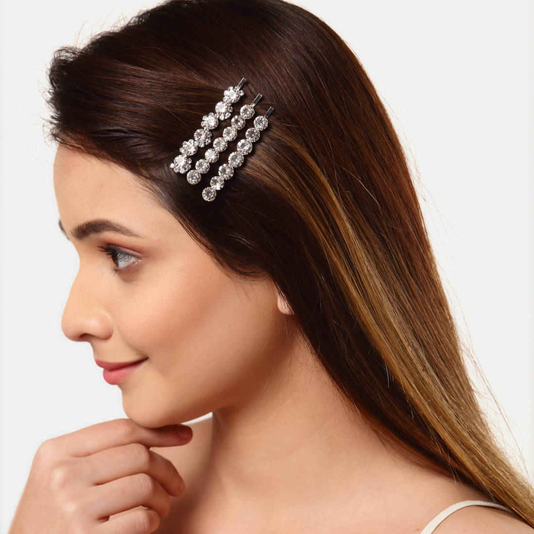 Buy Ferosh Pellucid Crystal Hair Clips - Purplle