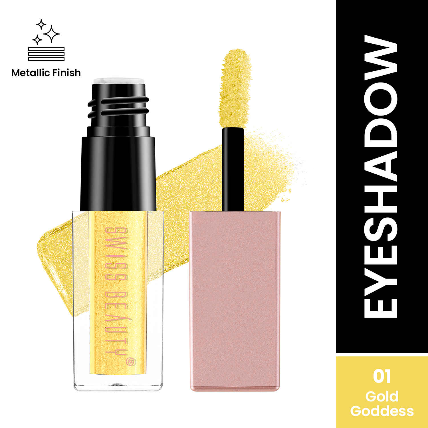 Buy Swiss Beauty Metallic Liquid Eyeshadow - 1 Gold Gooddess (3 ml) - Purplle