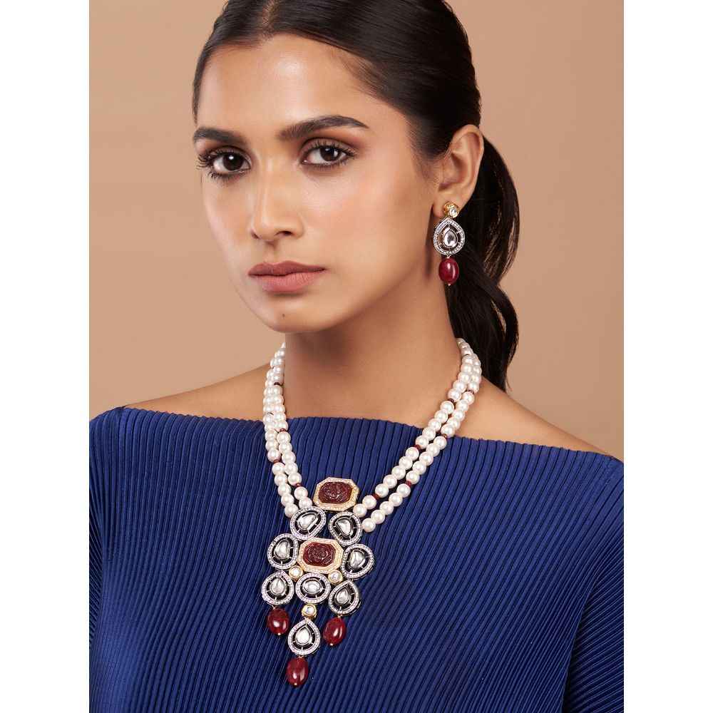 Buy Joules by Radhika Multi-Colour Kundan Polki Necklace Set - Purplle
