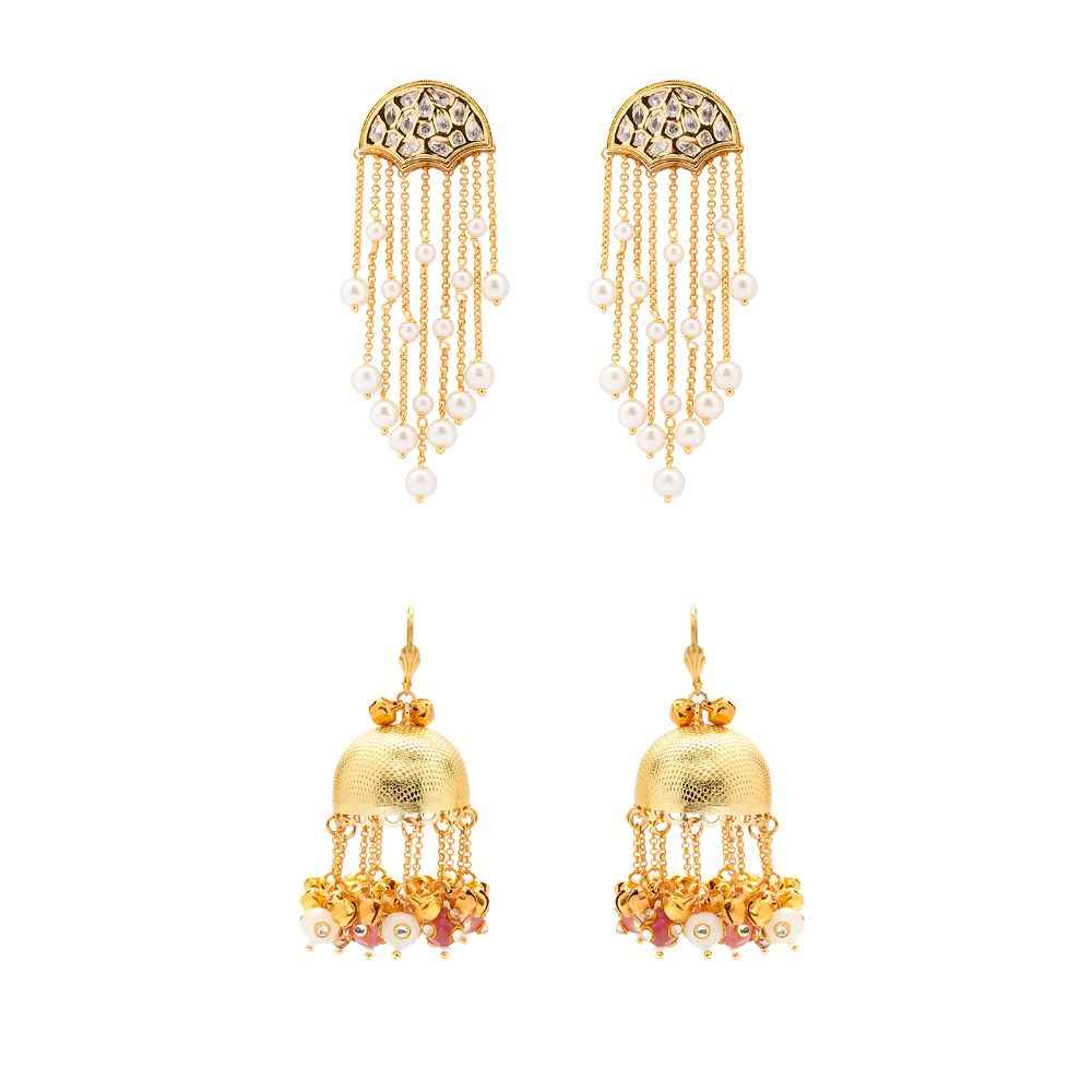 Buy Ahaanya Set Of Two Earrings TIOERAHAAG 42 - Purplle
