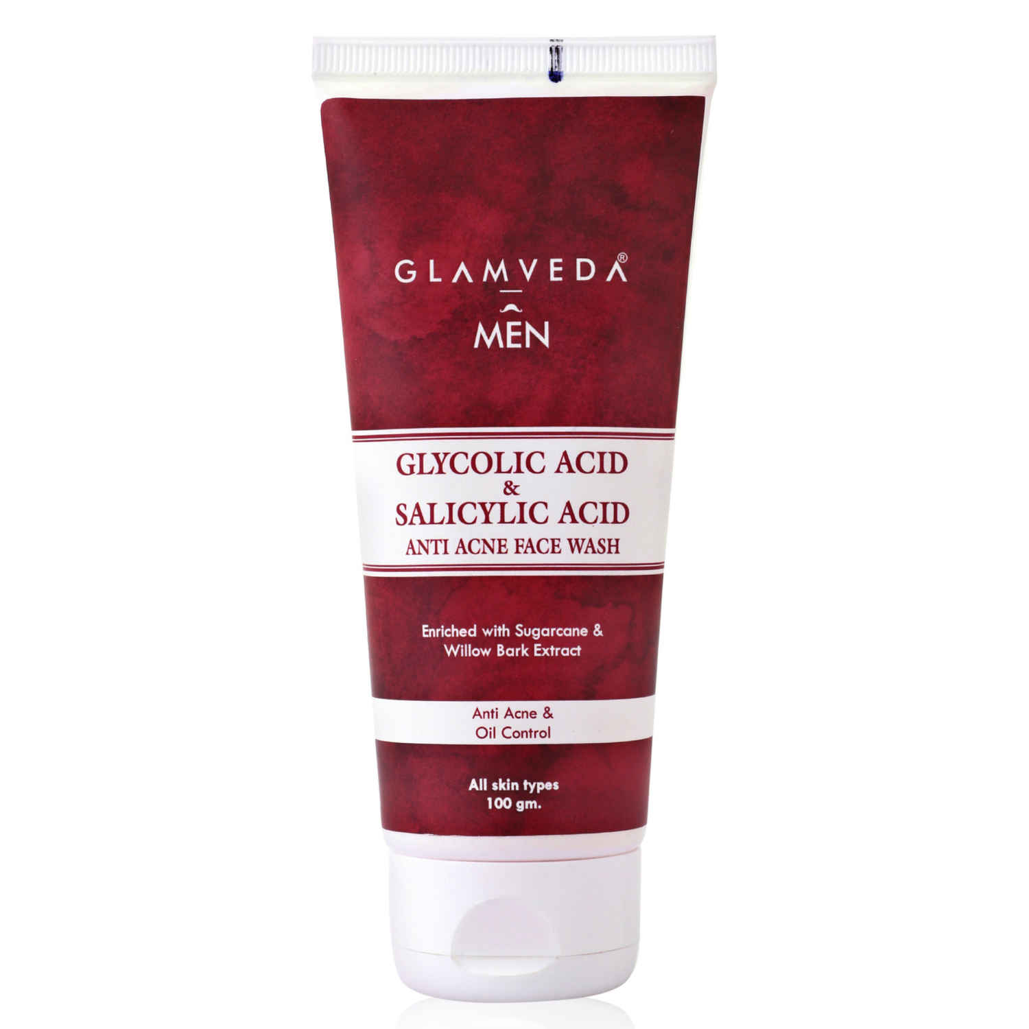 Buy Glamveda Men Glycolic Acid & Salicylic Acid Anti Acne Face Wash (100 ml) - Purplle