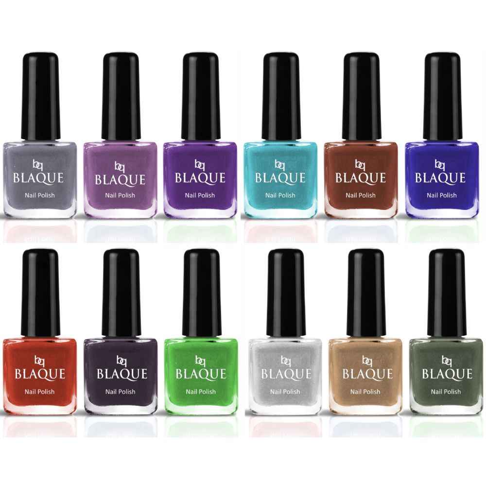Buy bq BLAQUE Color Rich Toxic Free Perfection Shine Nail Polish Set of 12 Pcs (#220) - Purplle