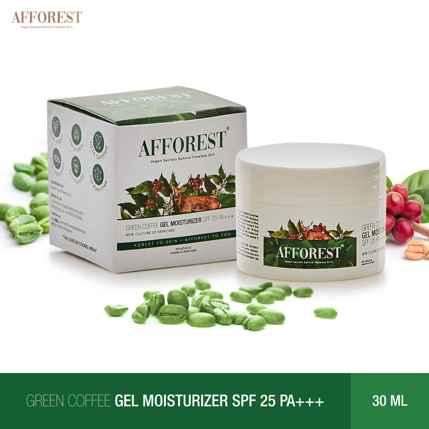 Afforest Rochester AFFOREST Green Coffee Gel Moisturizer SPF 25 PA+++