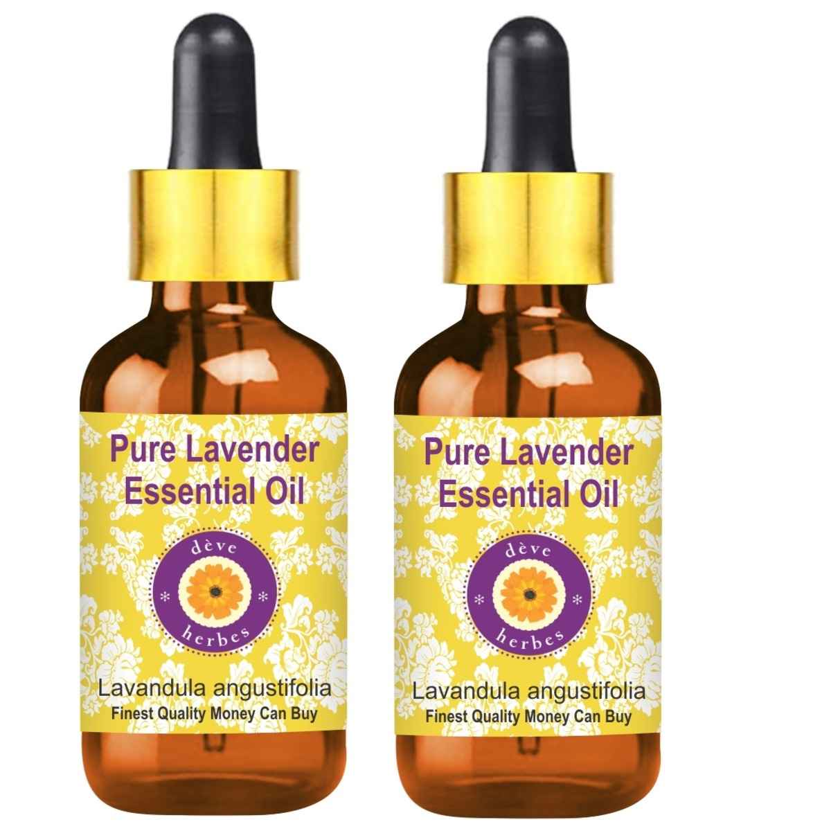 Buy Deve Herbes Pure Lavender Essential Oil (Lavandula angustifolia) with Glass Dropper Natural Therapeutic Grade Steam Distilled (Pack of Two) 100ml X 2 - Purplle