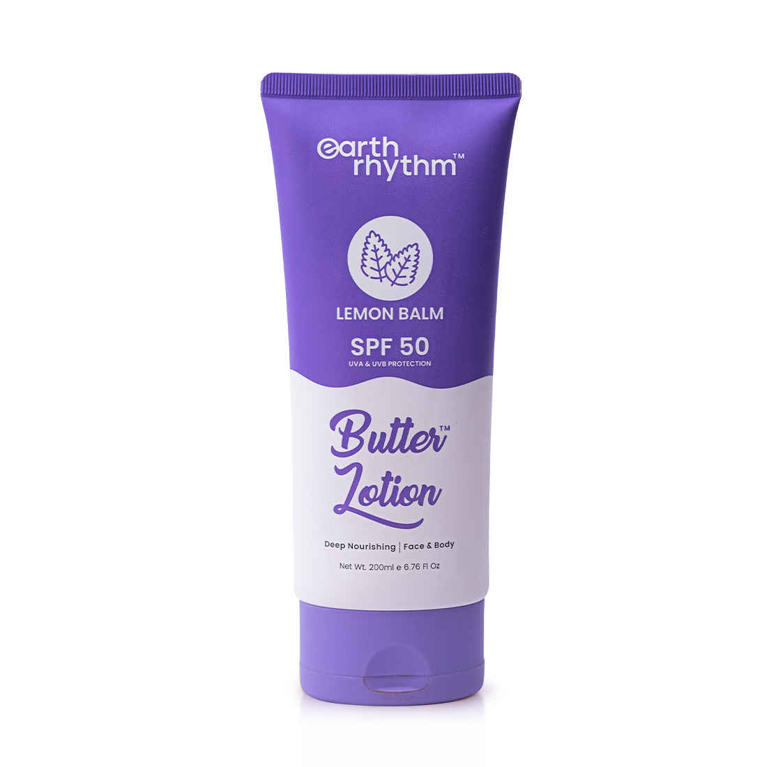 Buy Earth Rhythm Lemon Balm SPF 50 Butter Lotion| Heals & Soothes Skin, Firms Skin, UVA & UVB Protection|for All Skin Types |for Face & Body | Men & Women - 200 ML - Purplle