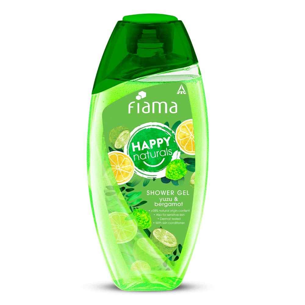 Buy Fiama Happy Naturals shower gel, yuzu and bergamot with 97% natural origin content, skin conditioners for moisturized skin,safe on sensitive skin bodywash 250ml bottle - Purplle