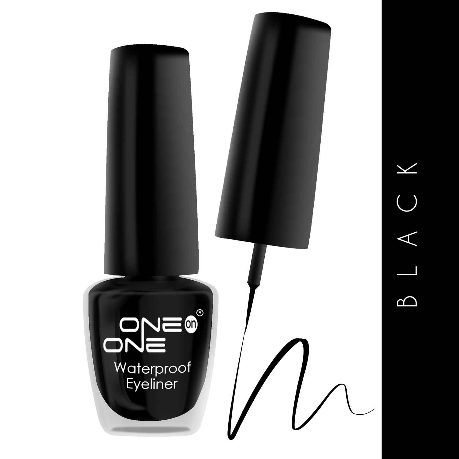 Buy ONE on ONE 24 Hrs Long Lasting & Waterproof Eyeliner, Black (5 ml) - Purplle