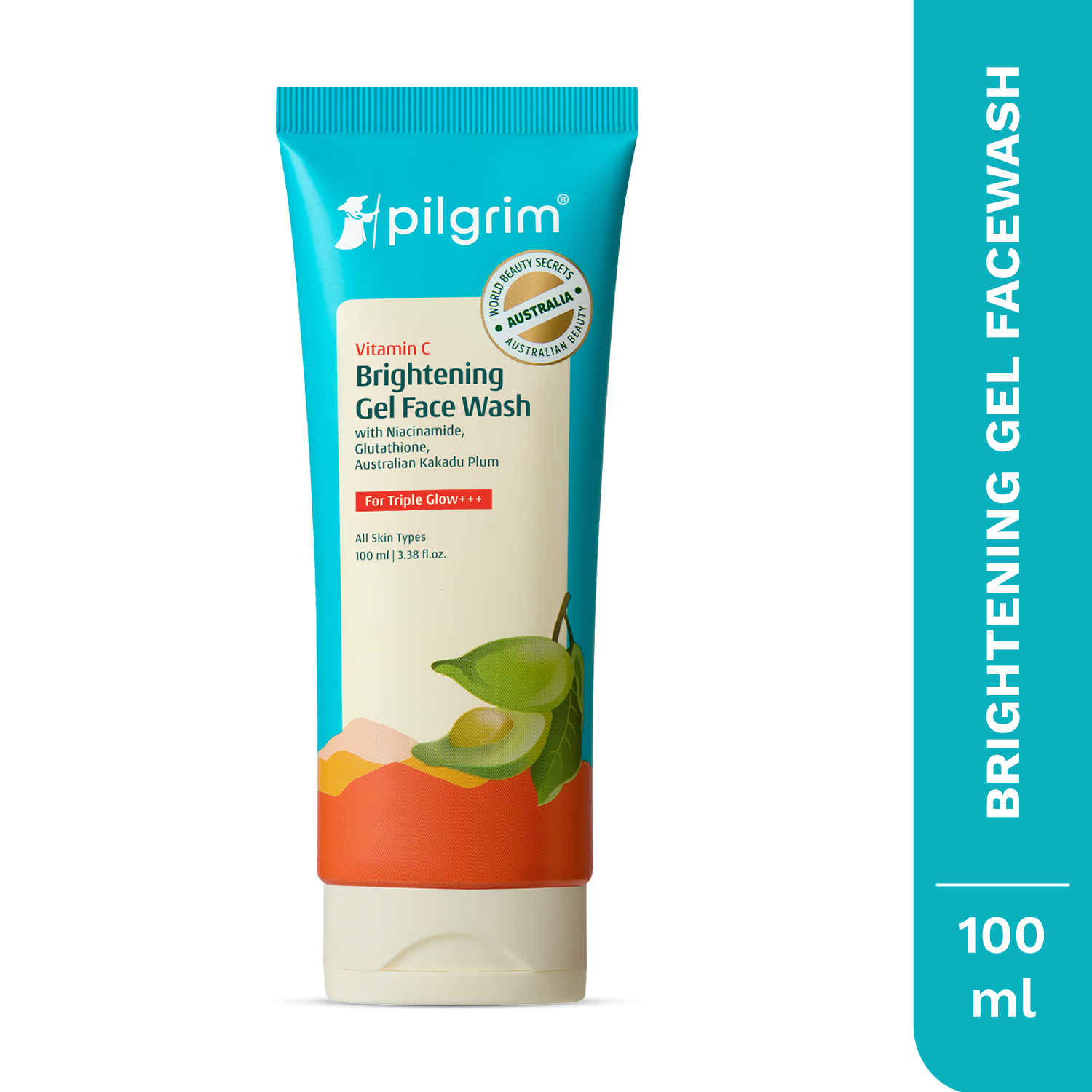 Buy Pilgrim Vitamin C Gel Face Wash With Kakadu Plum & Lime Pearl | For All Skin Types | Discover Fresh Glowing Skin For An Even Skin Tone | Gentle Exfoliating & Non Drying Face Wash | Dermatolagically Tested | For Men & Women (100 ml) - Purplle