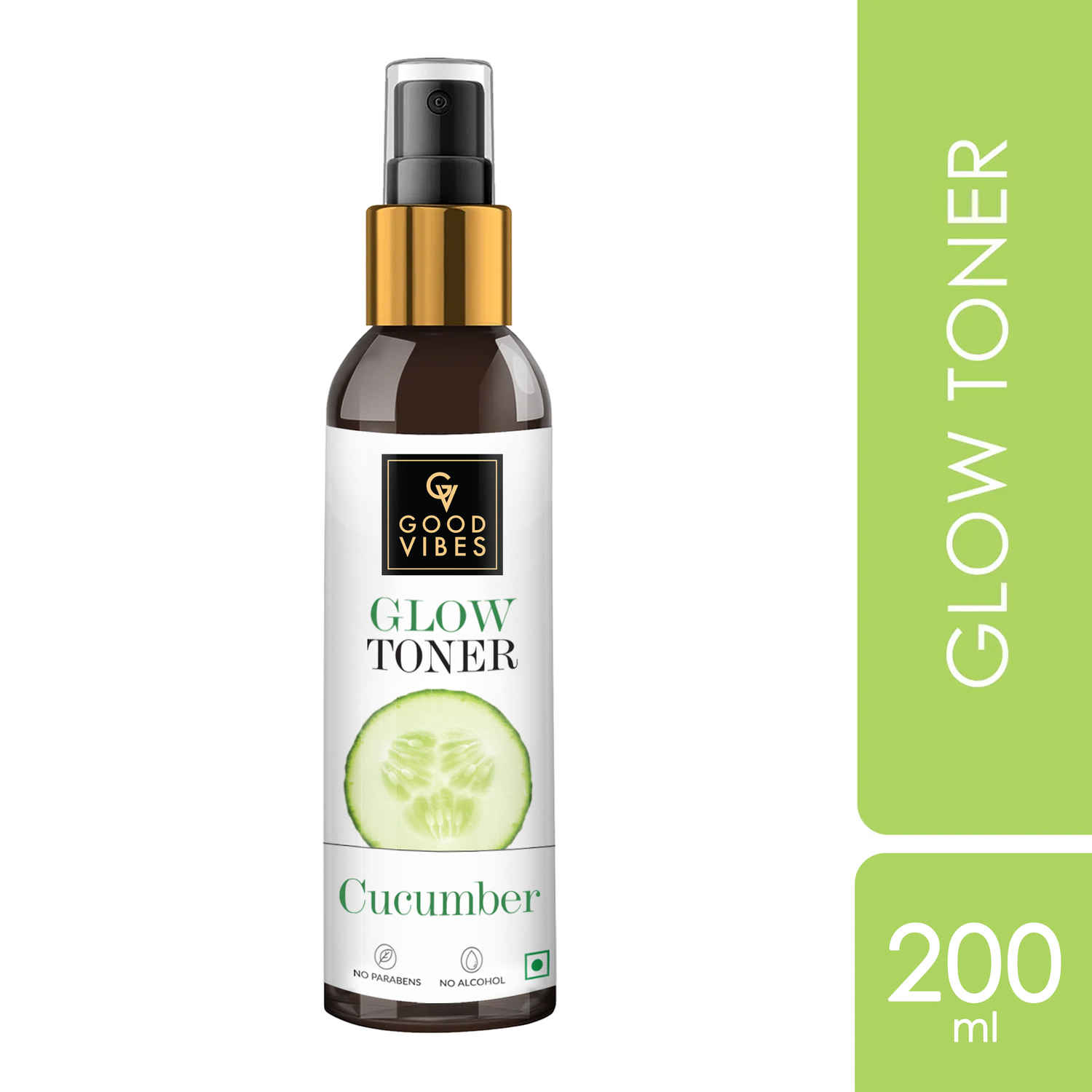 Buy Good Vibes Cucumber Glow Toner | Hydrating, Minimizes Pores | With Liquorice | No Parabens, No Alcohol, No Sulphates, No Animal Testing (200 ml) - Purplle