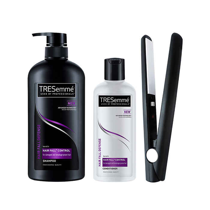 Buy TRESemme Hair Fall Defense Shampoo (580 ml) with Conditioner (190 ml) and Get Hair Straightener Free - Purplle