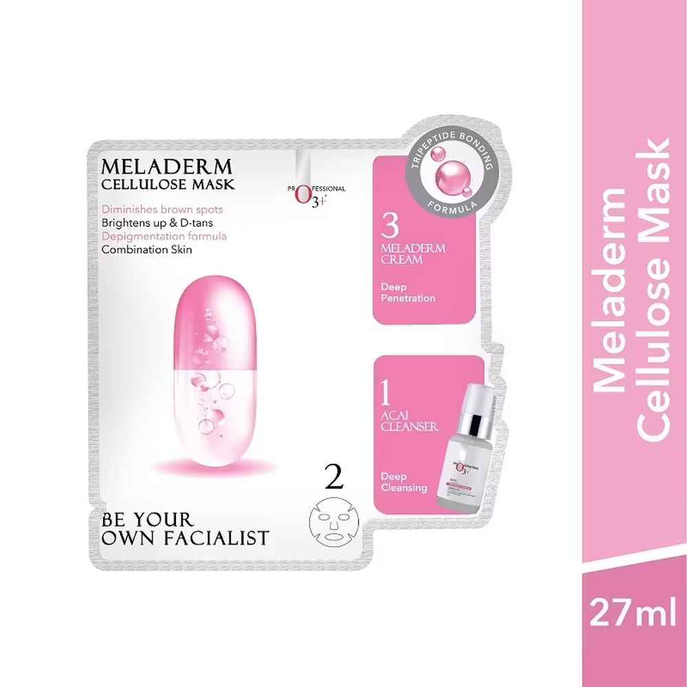 Buy O3+ Meladerm cellulose mask (27ml + 2g) Pack Of 3 - Purplle