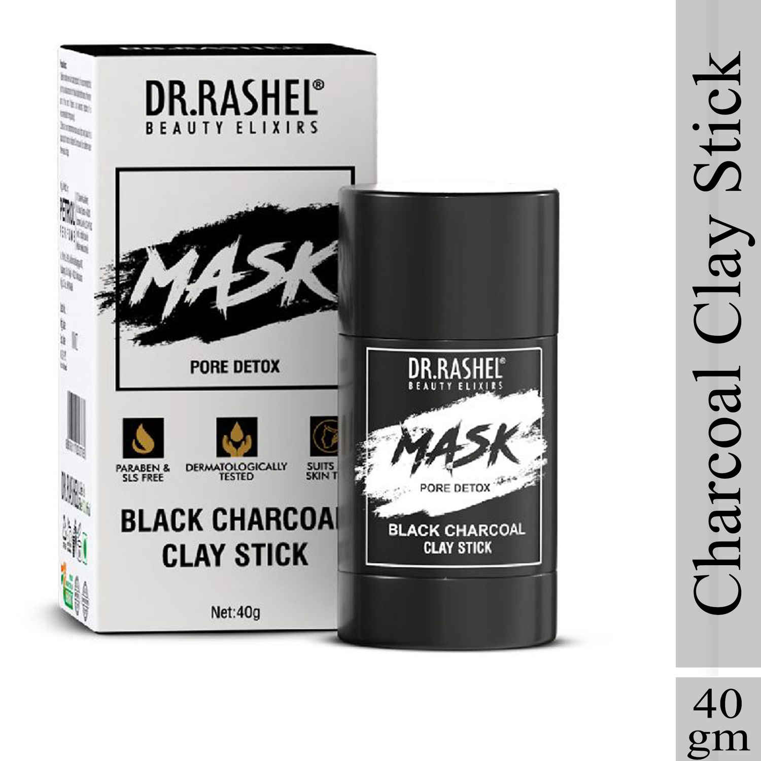 Buy Dr.Rashel Black Charcoal Clay Stick Mask Pore Detox (40gm) - Purplle