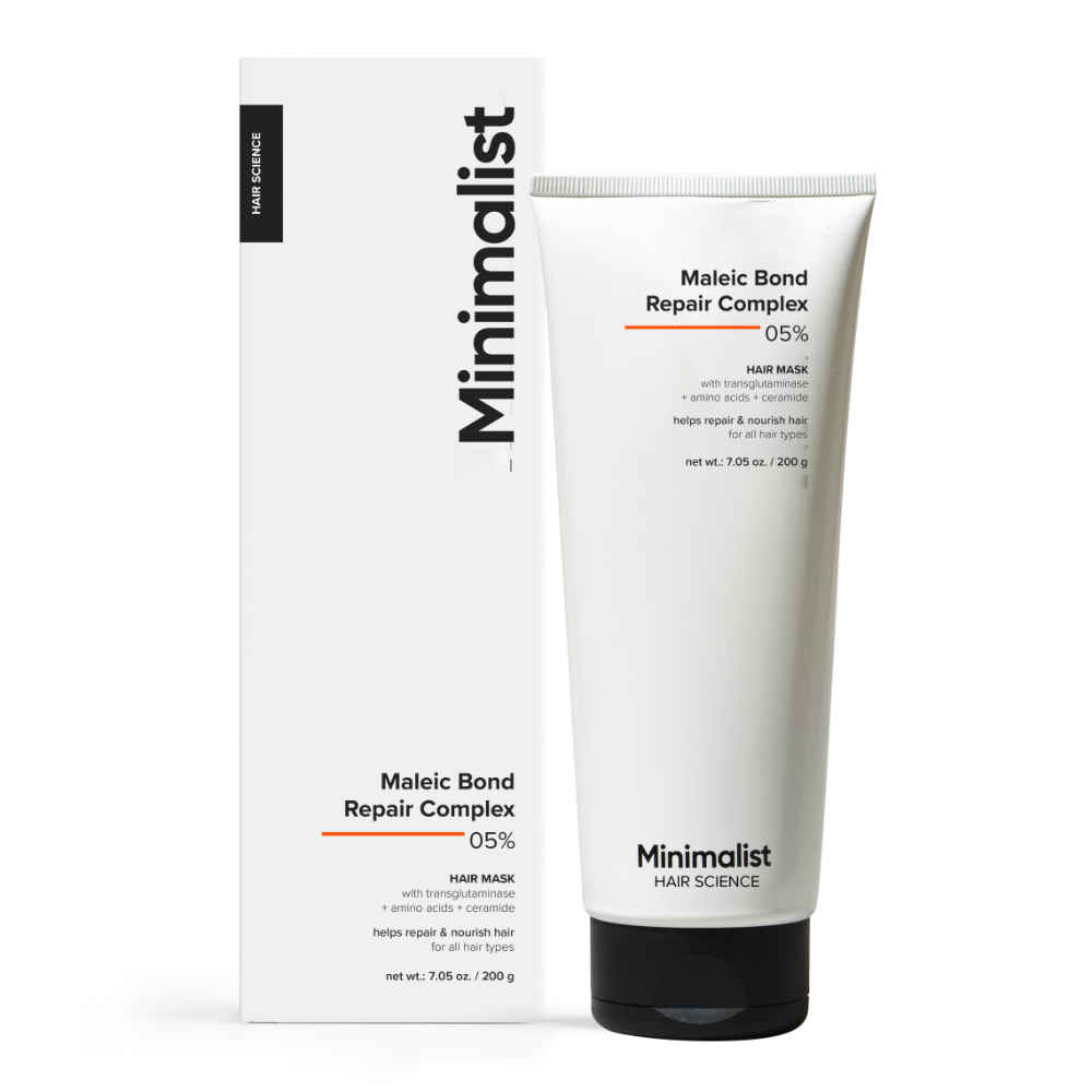 Buy Minimalist Maleic Bond Repair Complex 5% Hair Mask with Transglutaminase,Amino Acids & Ceramides 200 gm - Purplle