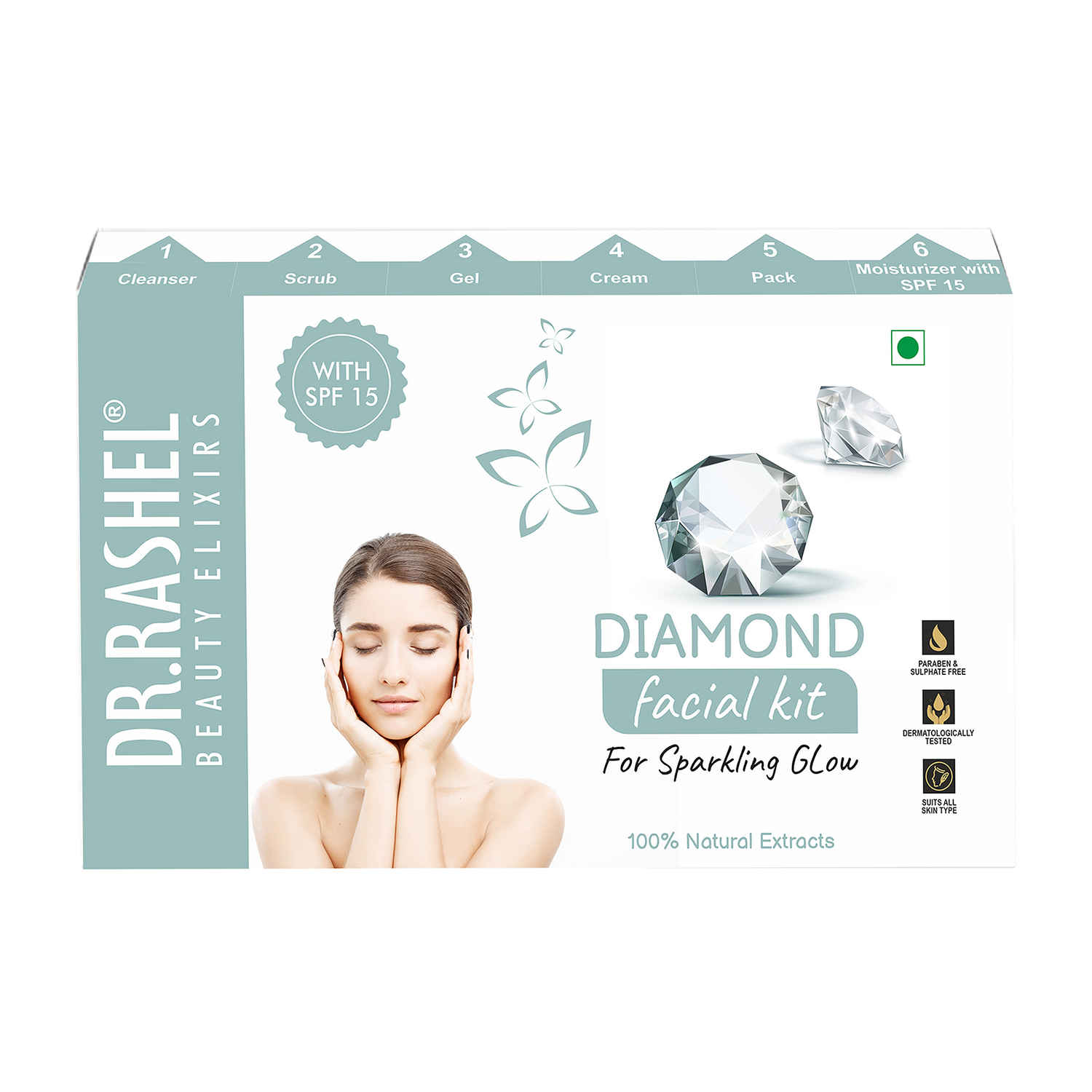 Buy Dr.Rashel Diamond Facial Kit For Sparkling Glow Spf 15 Moisturizer - Purplle