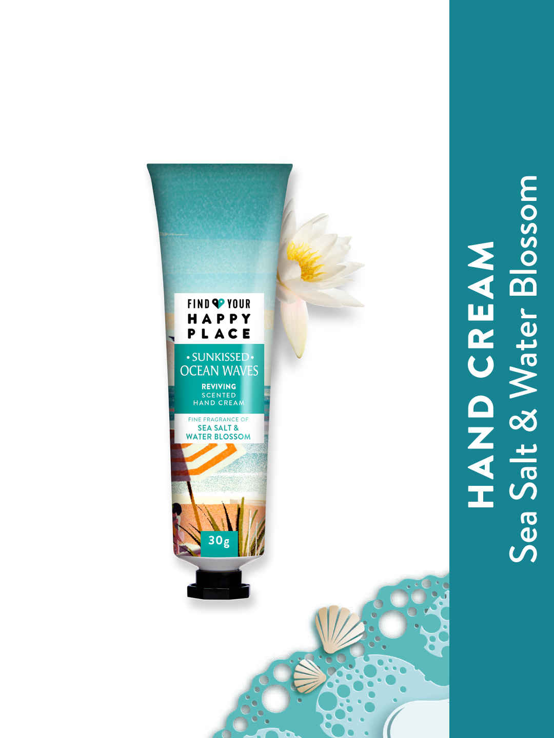 Buy Find Your Happy Place - Sunkissed Ocean Waves Scented Hand Cream Sea Salt & Water Blossom 30g - Purplle