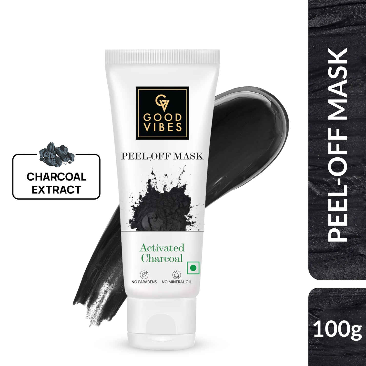 Buy Good Vibes Activated Charcoal Peel Off Mask (100 gm) - Purplle