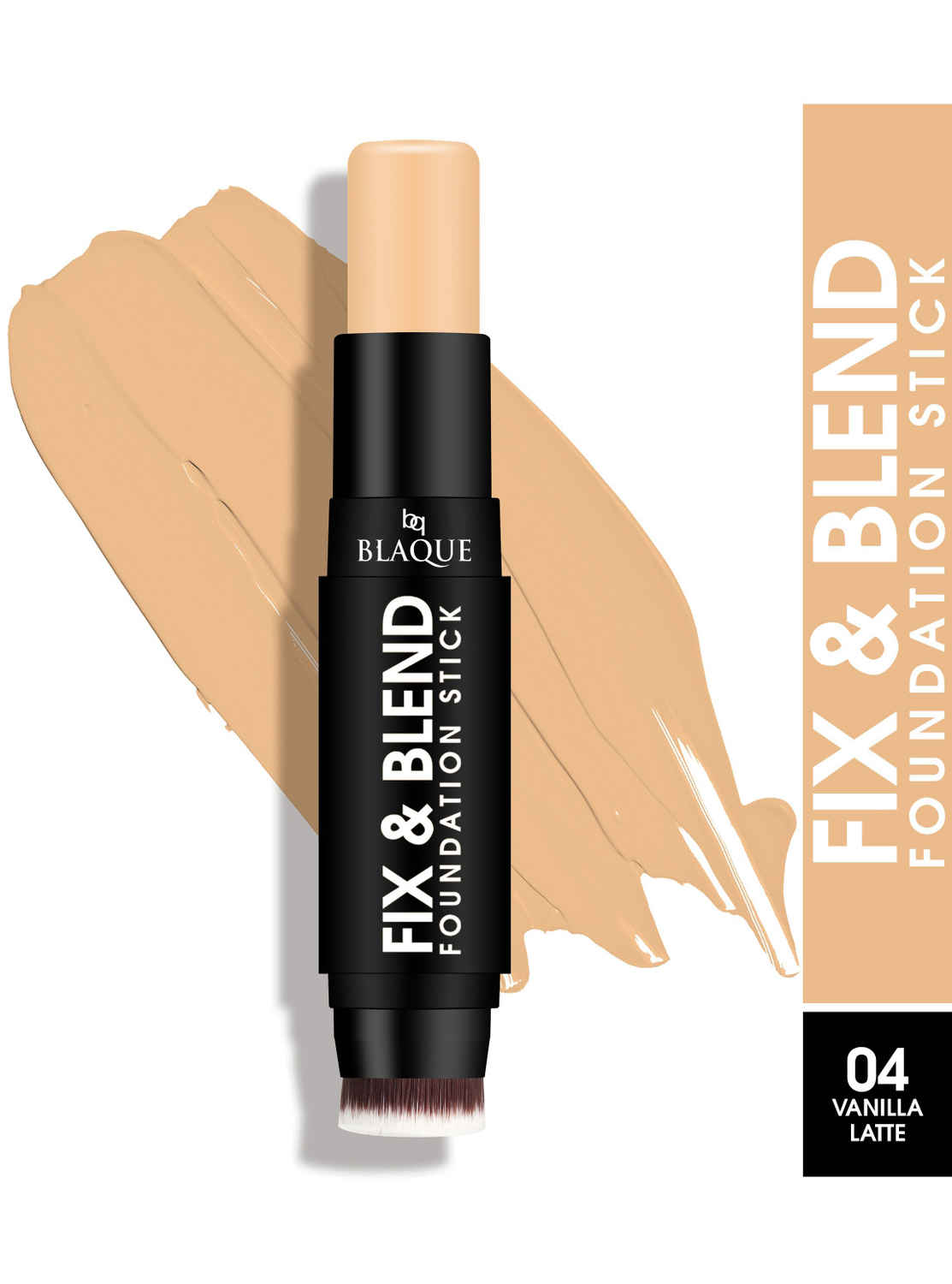 Buy bq BLAQUE Fix & Blend Foundation Concealer Stick with Inbuilt Brush, Medium to Full Coverage, 04 Vanilla Latte - Purplle