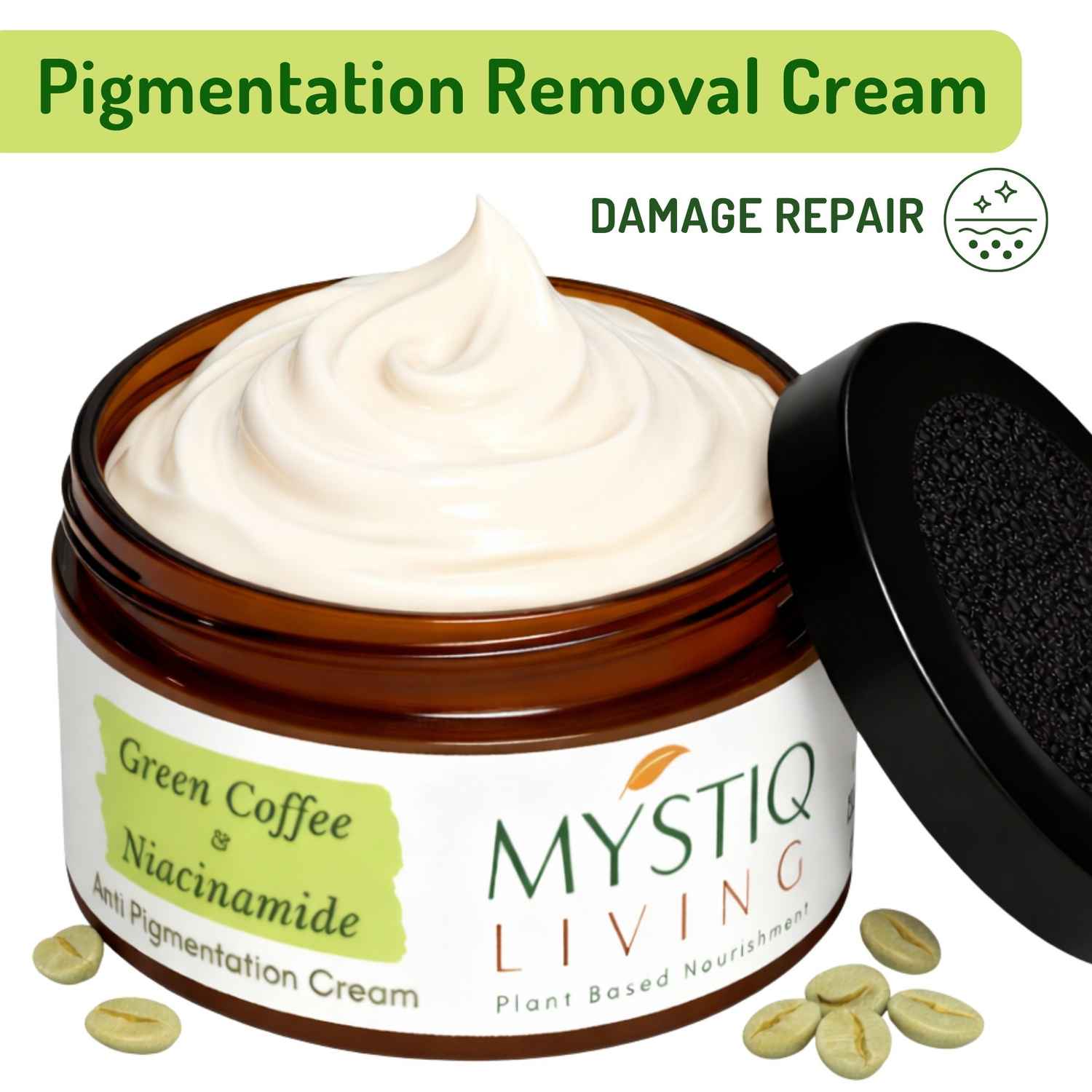 Buy Mystiq Living Anti Pigmentation Cream, Anti Blemishes Cream, Niacinamide And Kojic Acid Night Cream Green Coffee Day & Night Cream (50 gm) Dark Spots Removal Night Cream For Women & Men - Purplle