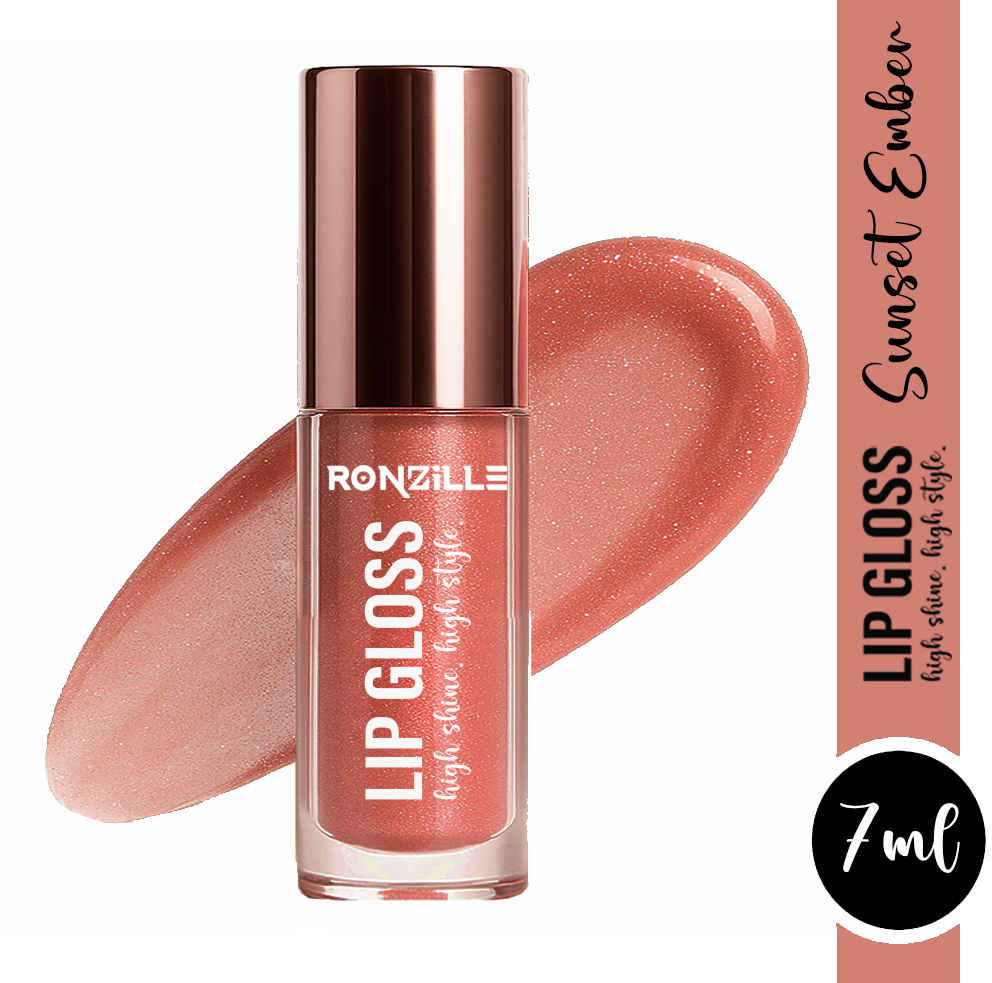 Buy Ronzille Lip Gloss – Sunset Ember | Hydrating Shimmer Lip Gloss for Glossy, Soft & Plump-Looking Lips | Lightweight Non-Sticky Formula | Long-Lasting Shine | 7ml - Purplle