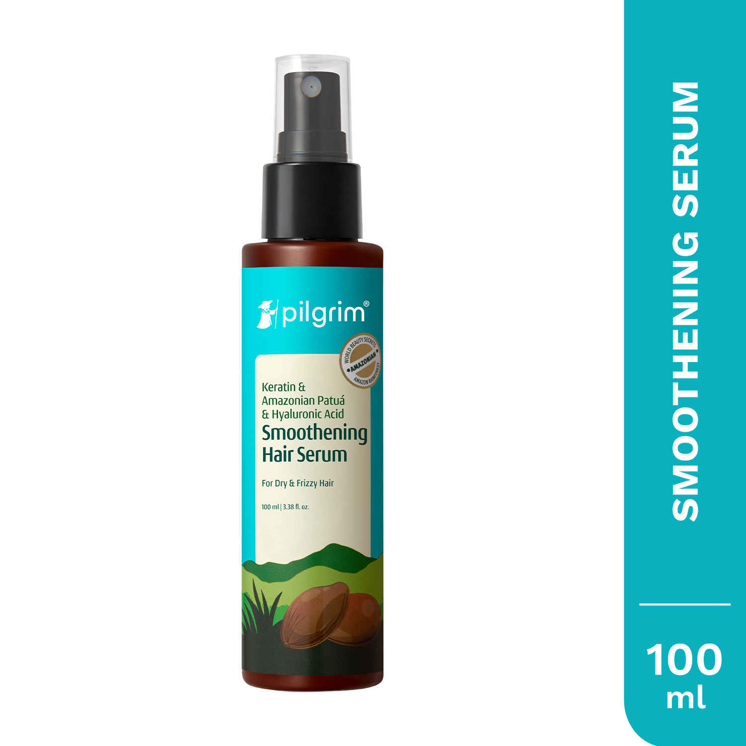 Buy Pilgrim Patua & Hyaluronic Acid Smoothing Hair Serum For Dry & Frizzy Hair | Silicone-Free Serum For Hair Smoothing | Hydrates And Detangles | Smoothens Rough Ends | Women & Men (100 ml) - Purplle