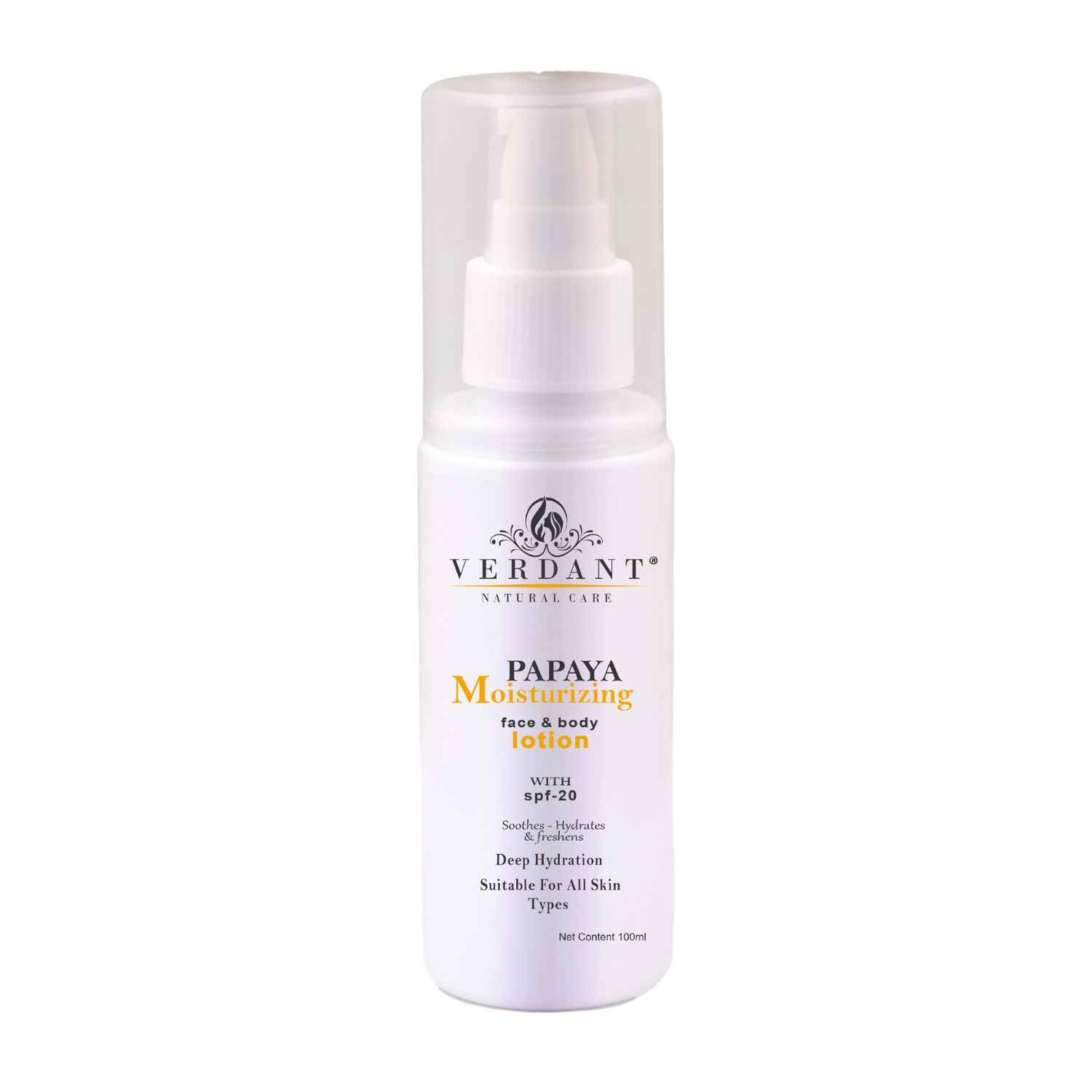 Buy Verdant Natural Care Papaya Face & Body Lotion with SPF-20 (100 ml) - Purplle