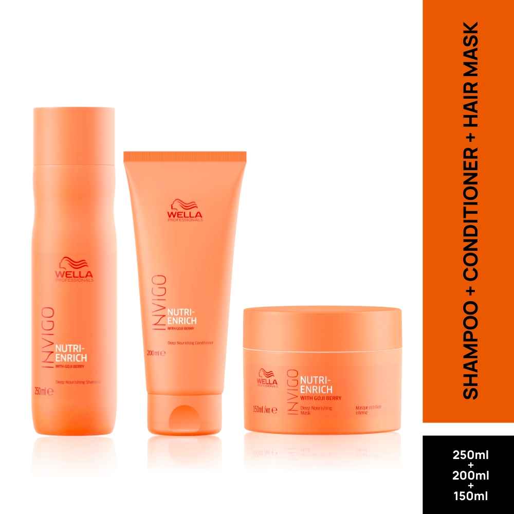 Buy Wella Professionals Invigo Nutri Enrich Deep Nourishing Shampoo, Mask and Conditioner Combo 250ml+200ml+150ml - Purplle