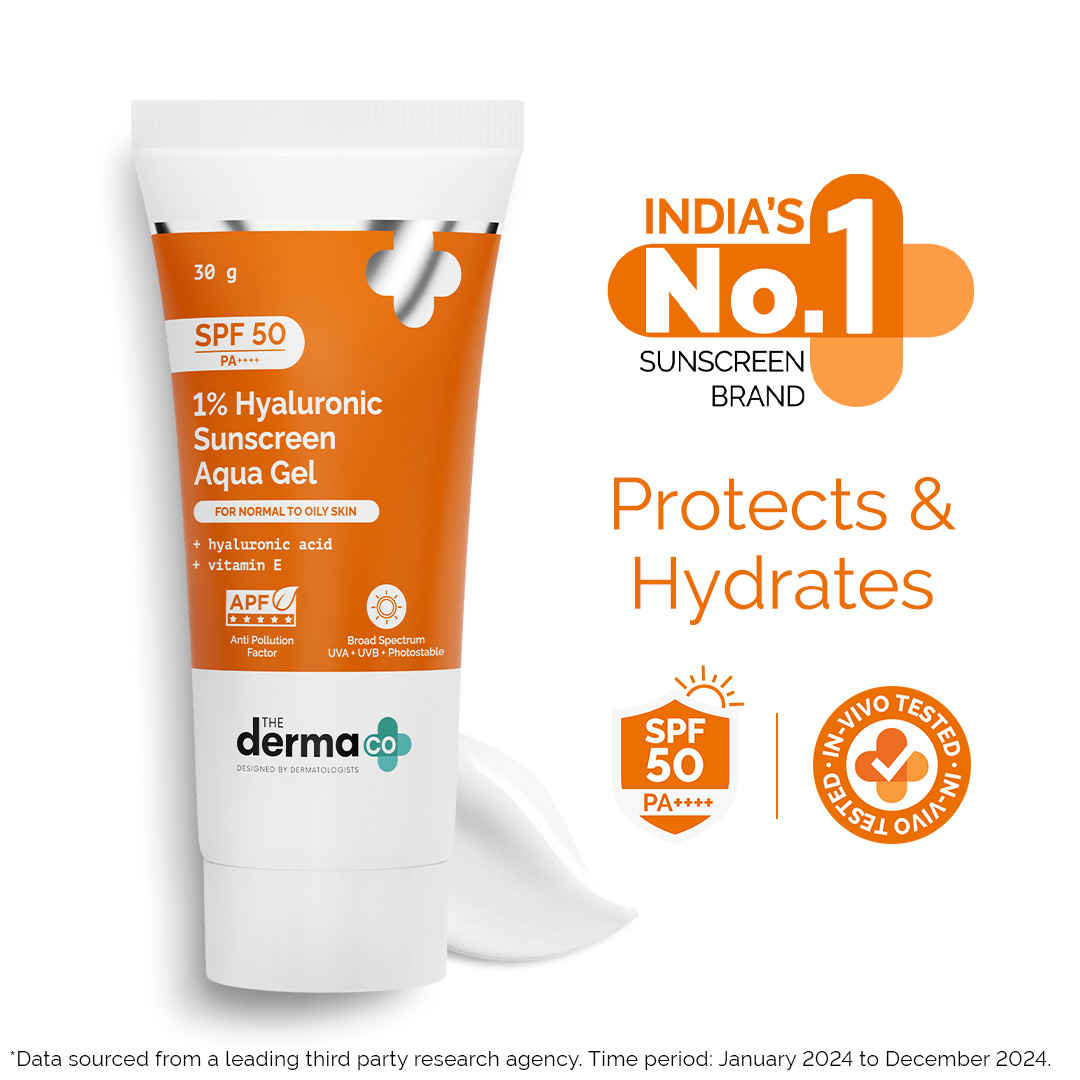Buy The Derma Co. 1% Hyaluronic Sunscreen Aqua Gel with SPF 50 & PA++++ - 30 gm - Purplle