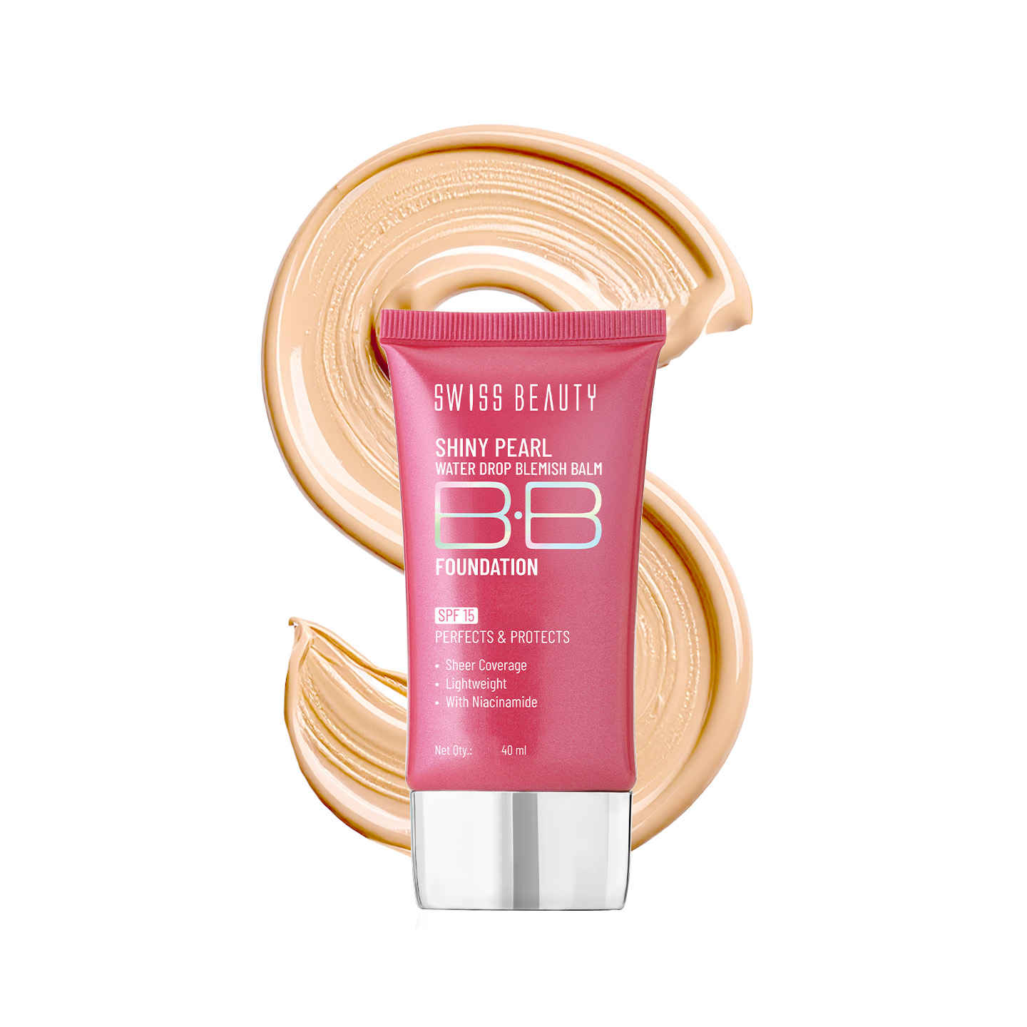 Buy Swiss Beauty Shiny Pearl Water Drop Blemish Balm BB Foundation - 03 (40 ml) - Purplle
