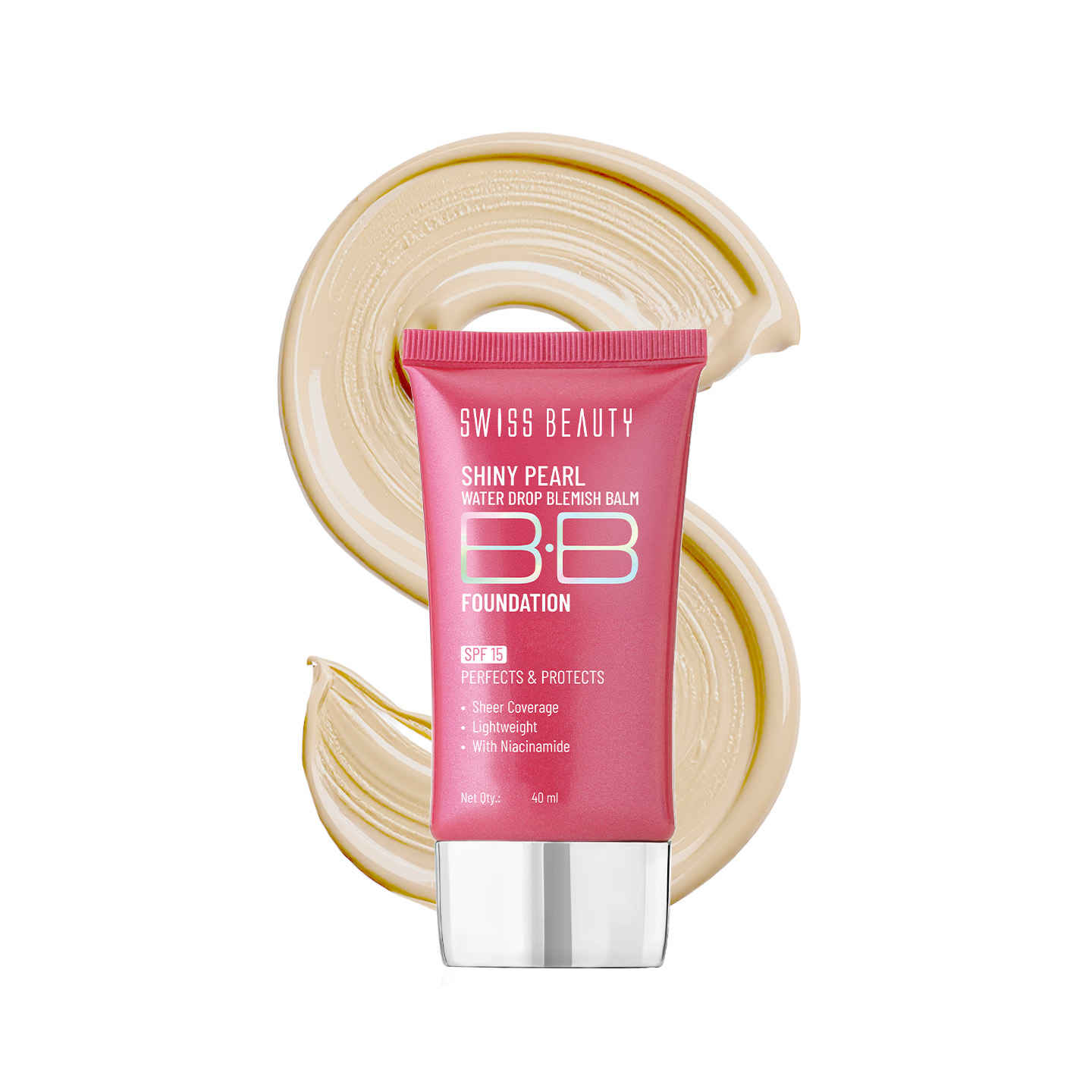 Buy Swiss Beauty Shiny Pearl Water Drop Blemish Balm BB Foundation - 04 (40 ml) - Purplle