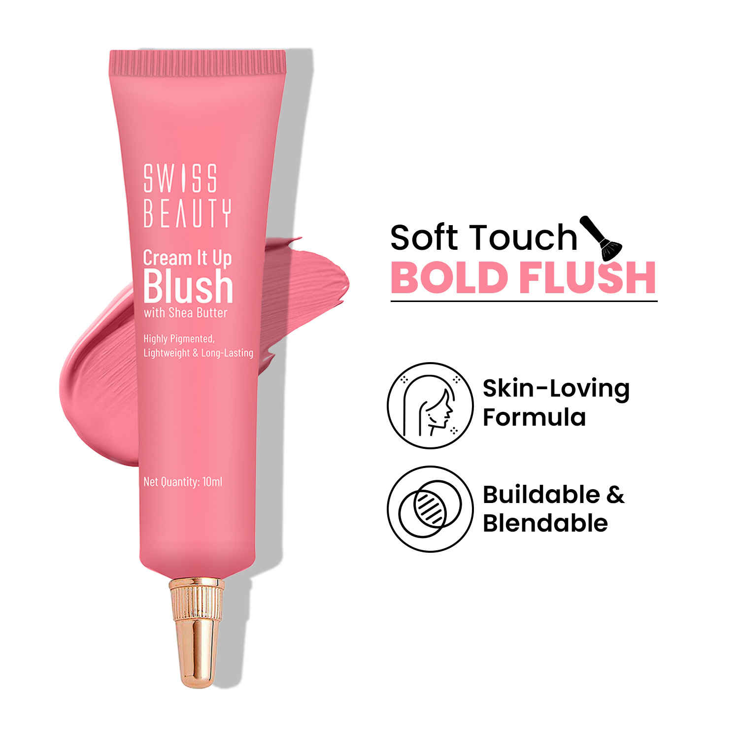 Buy Swiss Beauty Cream It Up Blusher With Shea Butter | Highly Pigmented | Long-lasting | Buildable & Blendable | All Skin Types|1| Rosy Cheeks - Purplle