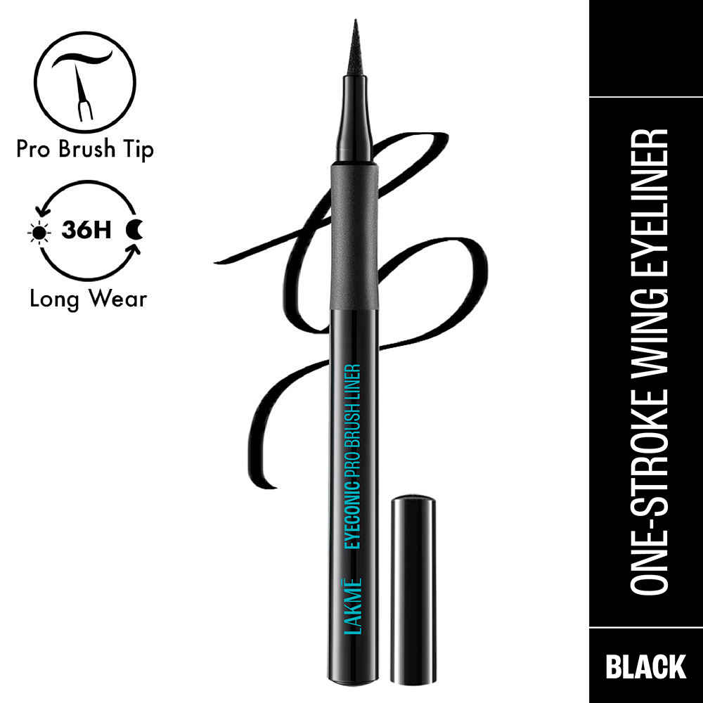 Buy Lakme Eyeconic Pro Brush Liner, Black, 1.2 ml - Purplle