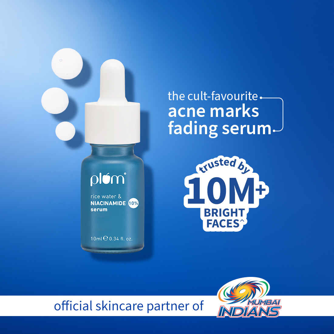 Buy Plum 10% Niacinamide Face Serum | with Rice Water & Squalane| Brightens Skin | Clears Blemishes | Suits All Skin Types | Fragrance-Free | 10 ml - Purplle