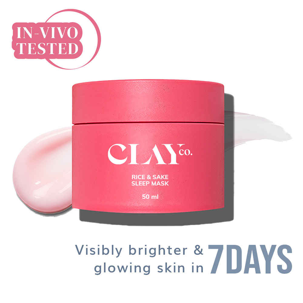Buy ClayCo Rice & Sake Mask with Vitamin C for Brightening & Overnight Hydration 50 ml - Purplle