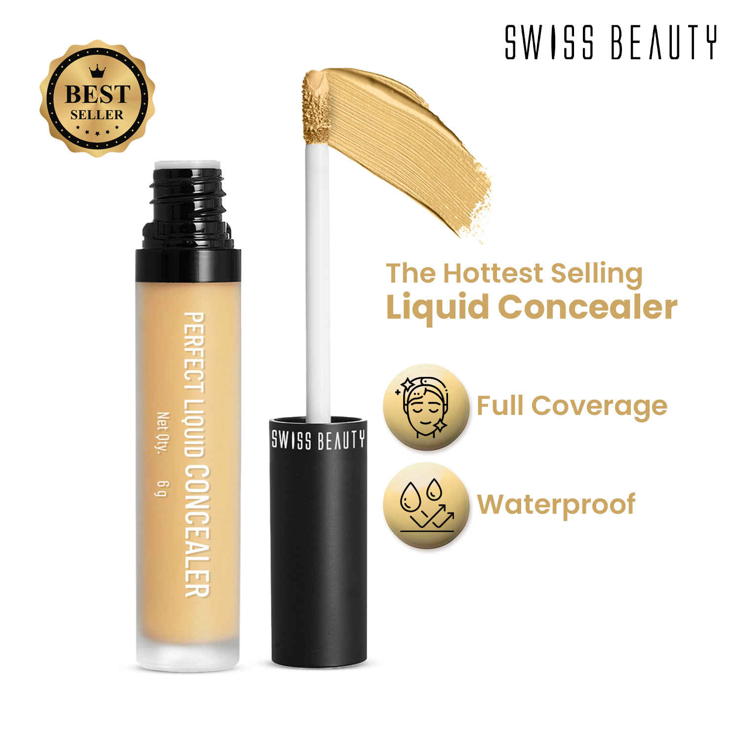 Buy Swiss Beauty Liquid concealer -7 Yellow (6 gm) - Purplle
